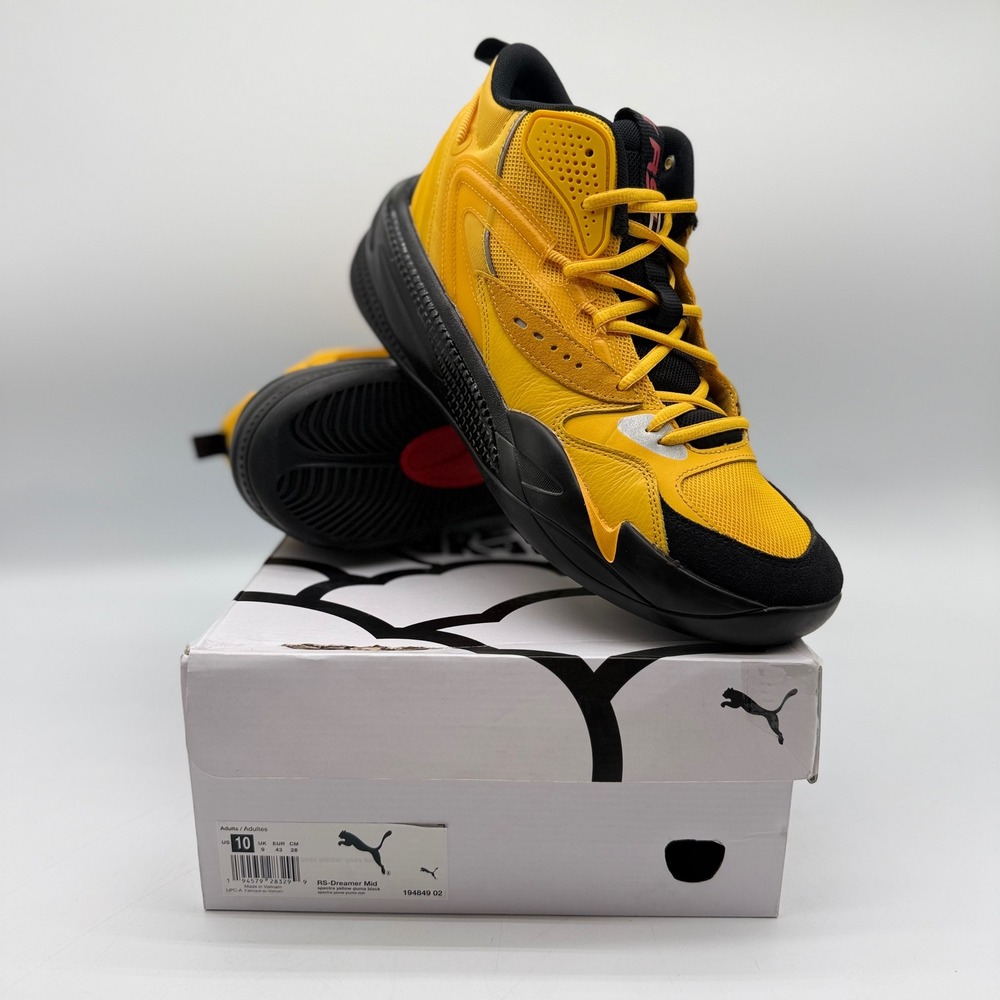 Puma RS-Dreamer Mid Spectra Mens10 Yellow Black Basketball Shoes *New W/Box*